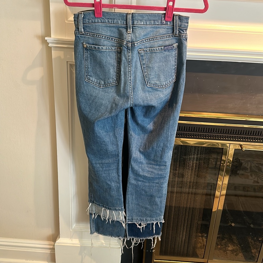 7 For All Mankind Flare Patchwork Jeans - image 4